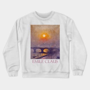 Sunset over Waterloo Bridge by Emile Claus Crewneck Sweatshirt